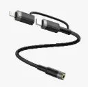 Green Lion 2 IN 1 AUDIO CABLE 12CM USB-C, LIGHTNING TO 3.5 MM JACK 